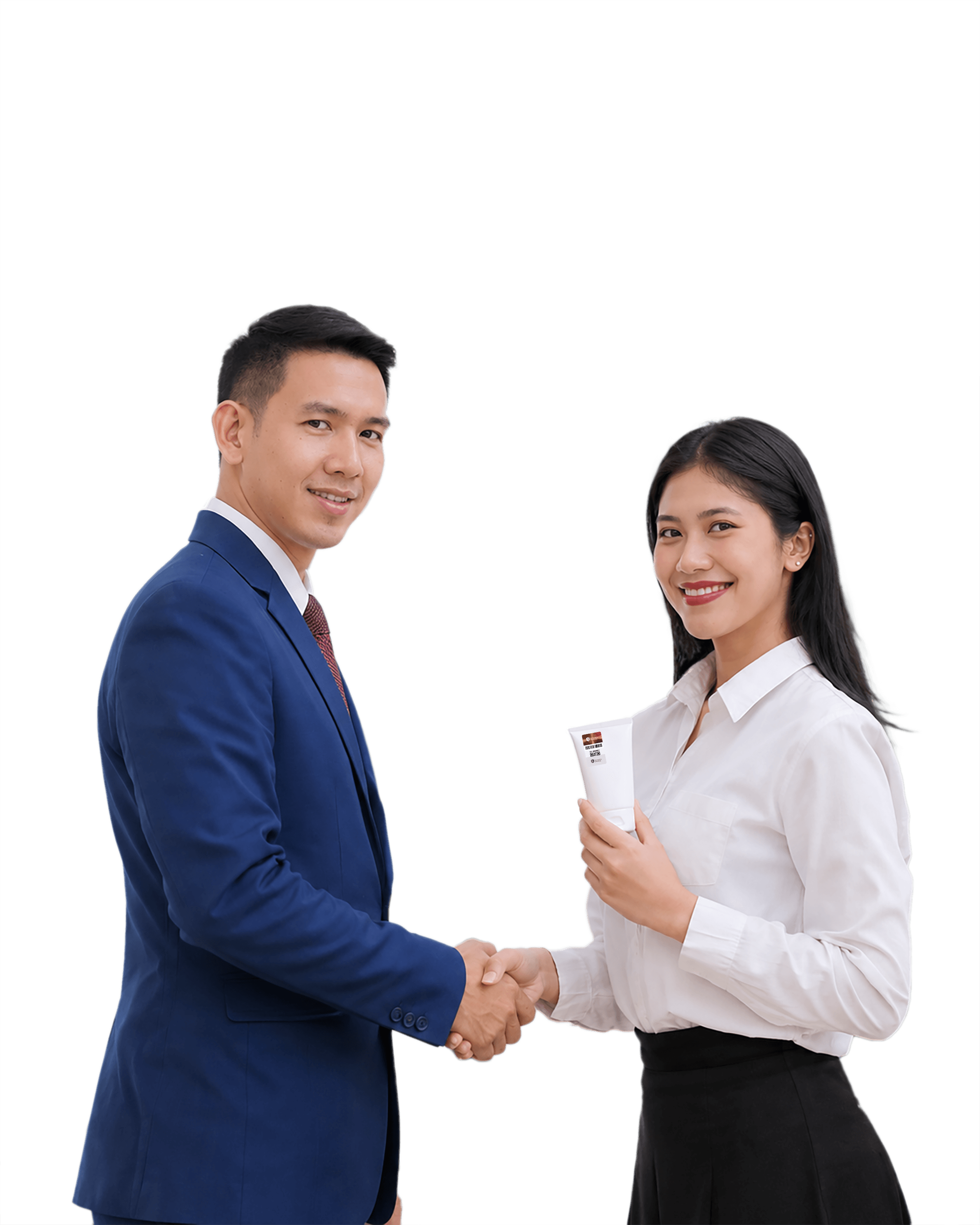 Mitra Teman Bisnis Shieldtag berjabat tangan